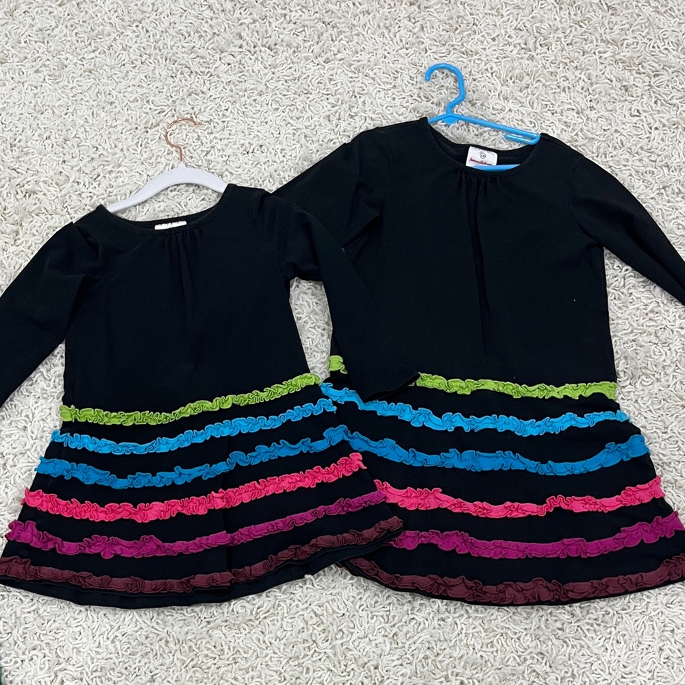 Hanna Andersson matching sister ruffle dresses